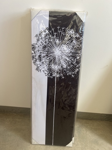[MAI-MUR-0005] Tableau Mural Floral Noir et Blanc Vertical