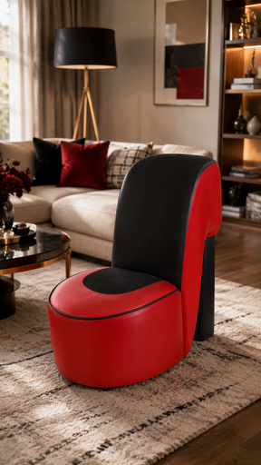 Fauteuil design escarpin rouge et noir