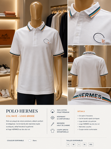 Polo Hermès Liserés Multicolores