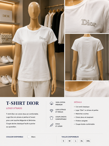 T-shirt  Dior Logo Strass